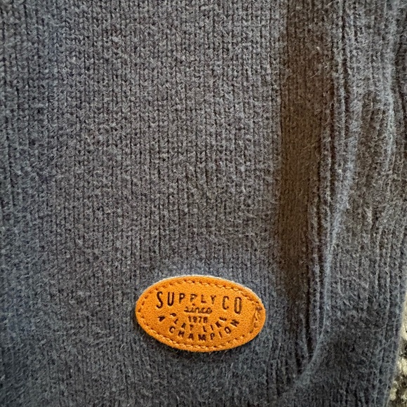 H&M Boys Logg medium 8/10 Navy Striped Kids Shirt classic sweater pullover - Picture 2 of 3